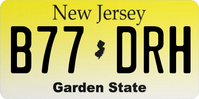 NJ license plate B77DRH