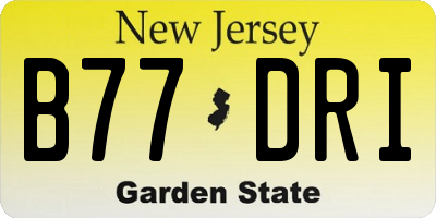 NJ license plate B77DRI
