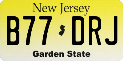 NJ license plate B77DRJ