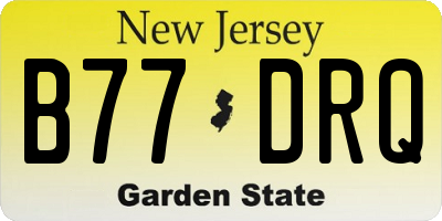 NJ license plate B77DRQ