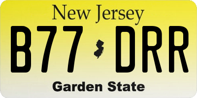 NJ license plate B77DRR