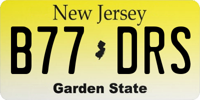 NJ license plate B77DRS
