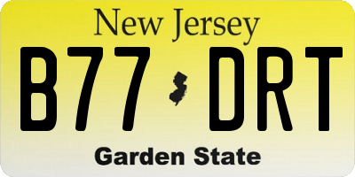 NJ license plate B77DRT