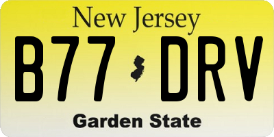 NJ license plate B77DRV