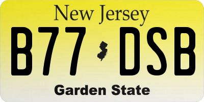 NJ license plate B77DSB