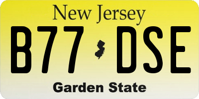 NJ license plate B77DSE