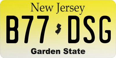 NJ license plate B77DSG