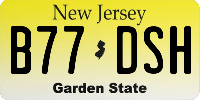 NJ license plate B77DSH