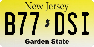 NJ license plate B77DSI