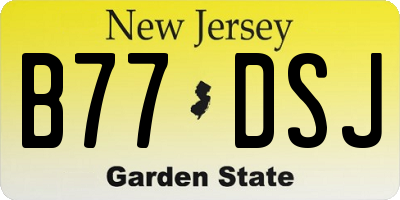 NJ license plate B77DSJ
