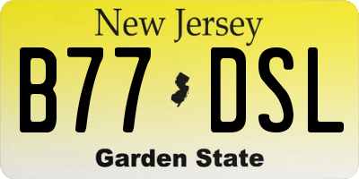 NJ license plate B77DSL