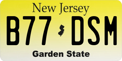 NJ license plate B77DSM