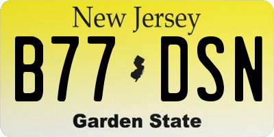 NJ license plate B77DSN