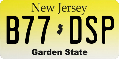 NJ license plate B77DSP