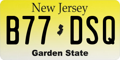 NJ license plate B77DSQ