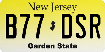 NJ license plate B77DSR