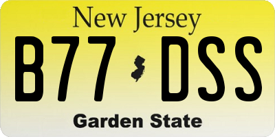 NJ license plate B77DSS