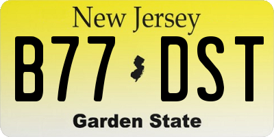 NJ license plate B77DST