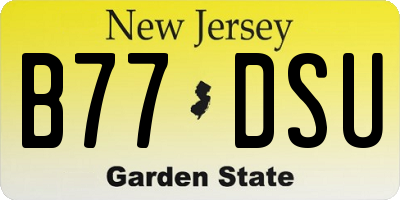 NJ license plate B77DSU