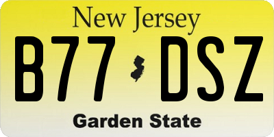 NJ license plate B77DSZ