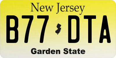 NJ license plate B77DTA