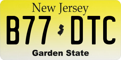 NJ license plate B77DTC
