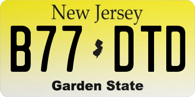 NJ license plate B77DTD