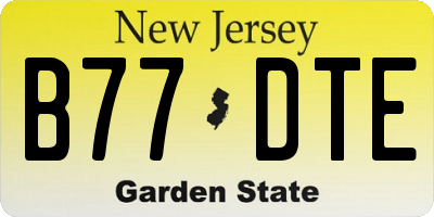 NJ license plate B77DTE