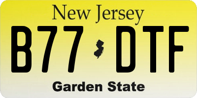 NJ license plate B77DTF