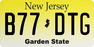 NJ license plate B77DTG