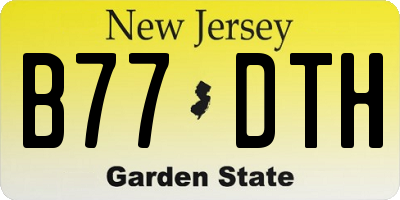 NJ license plate B77DTH