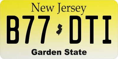 NJ license plate B77DTI