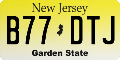 NJ license plate B77DTJ