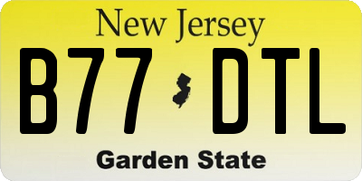 NJ license plate B77DTL