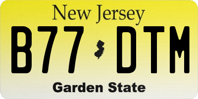 NJ license plate B77DTM