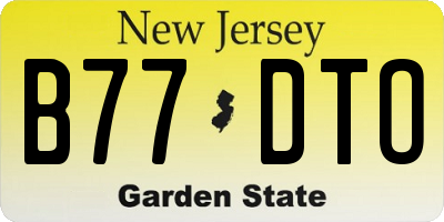 NJ license plate B77DTO