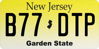 NJ license plate B77DTP