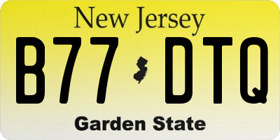 NJ license plate B77DTQ