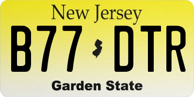 NJ license plate B77DTR