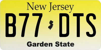 NJ license plate B77DTS