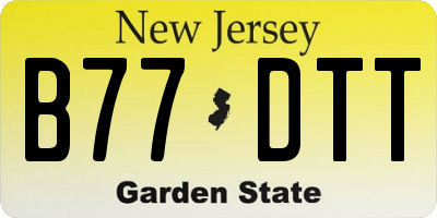 NJ license plate B77DTT