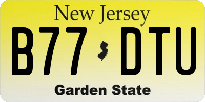 NJ license plate B77DTU