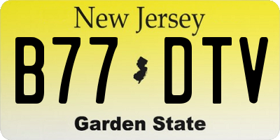 NJ license plate B77DTV