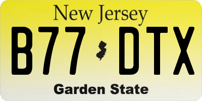 NJ license plate B77DTX