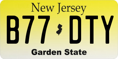 NJ license plate B77DTY