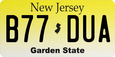 NJ license plate B77DUA