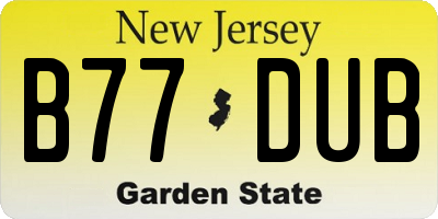 NJ license plate B77DUB