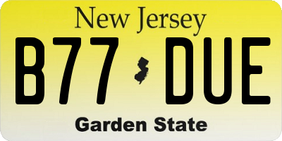 NJ license plate B77DUE