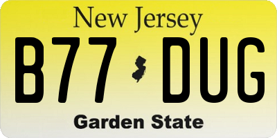 NJ license plate B77DUG