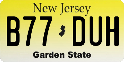 NJ license plate B77DUH
